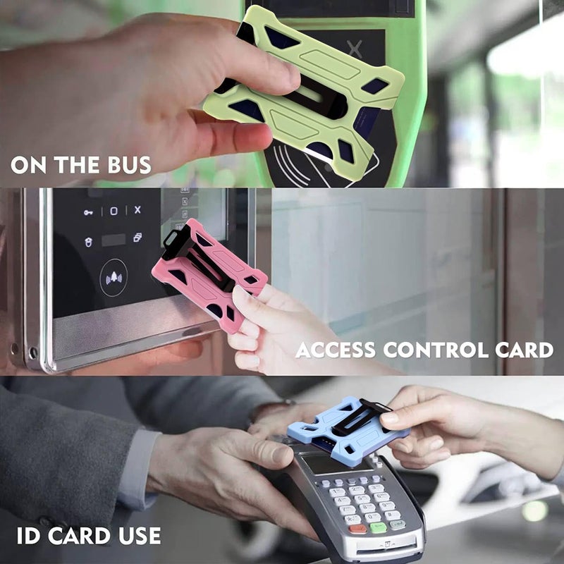SHIXUAN ID Badge Holder with Retractable Clip, Credit Card Holder, Keychain Wallet, Name Badge Holders, Business Card Holder, and Money Clip for Men and Women (Pink) - Image 4